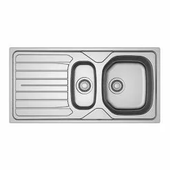 Franke 1.5 Bowl Single Drainer Stainless Steel Kitchen Sink inc. Waste