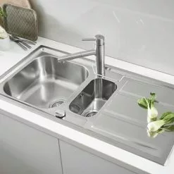 Grohe K400+ 1.5 Bowl Stainless Steel Kitchen Sink - 31569SD0 -Cheap Basins Store 31569SD0 D2 460