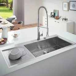 Grohe K1000 1.0 Bowl Stainless Steel Kitchen Sink -Cheap Basins Store 31582SD0 D3 460