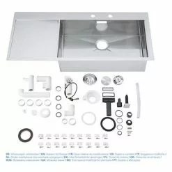 Grohe K1000 1.0 Bowl Stainless Steel Kitchen Sink -Cheap Basins Store 31582SD0 D4 460