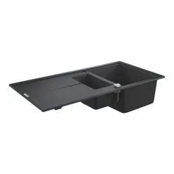 Grohe K400 1.5 Bowl Composite Quartz Kitchen Sink with Drainer - Black - 31642AP0 -Cheap Basins Store 31642AP0 D2 460