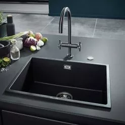 Grohe K700 1.0 Bowl Undermount Composite Quartz Kitchen Sink - Black - 31653AP0 7 Grohe K700 1.0 Bowl Undermount Composite Quartz Kitchen Sink - Black - 31653AP0 -Cheap Basins Store 31653AP0 D3 460