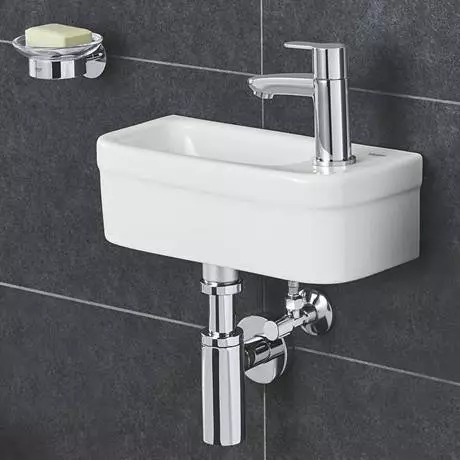 Grohe Euro 370mm 1TH Compact Right Hand Wall Hung Basin - 39327000 2 Grohe Euro 370mm 1TH Compact Right Hand Wall Hung Basin - 39327000 - Image 2