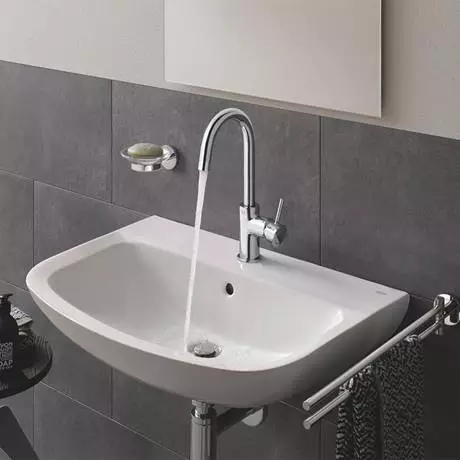 Grohe Bau Ceramic 600mm 1TH Wall Hung Basin - 39421000 2 Grohe Bau Ceramic 600mm 1TH Wall Hung Basin - 39421000 - Image 2