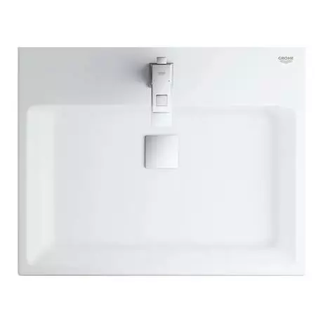 Grohe Cube Ceramic 600mm 1TH Wall Hung Basin - 3947300H 2 Grohe Cube Ceramic 600mm 1TH Wall Hung Basin - 3947300H - Image 2