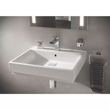 Grohe Cube Ceramic 600mm 1TH Wall Hung Basin - 3947300H 4 Grohe Cube Ceramic 600mm 1TH Wall Hung Basin - 3947300H - Image 4