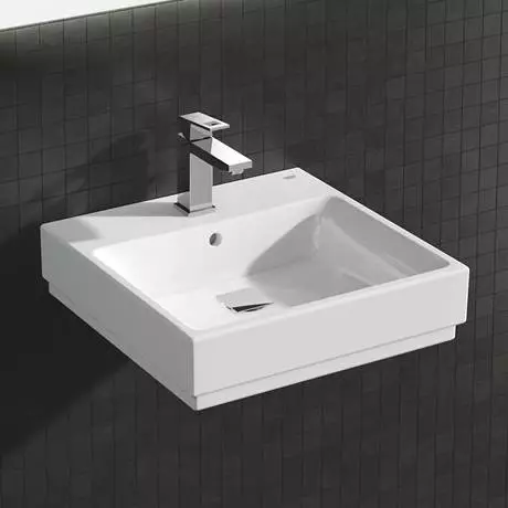 Grohe Cube Ceramic 500mm 1TH Wall Hung Basin - 3947400H 3 Grohe Cube Ceramic 500mm 1TH Wall Hung Basin - 3947400H - Image 3