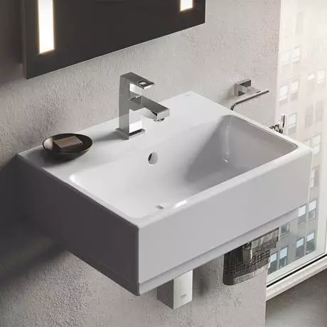 Grohe Cube Ceramic 500mm 1TH Wall Hung Basin - 3947400H 2 Grohe Cube Ceramic 500mm 1TH Wall Hung Basin - 3947400H - Image 2