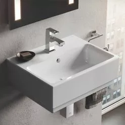 Grohe Cube Ceramic 450mm 1TH Wall Hung Basin - 3948300H 5 Grohe Cube Ceramic 450mm 1TH Wall Hung Basin - 3948300H -Cheap Basins Store 3948300H D2 460