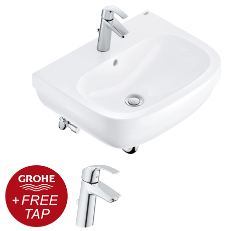 Grohe Euro Ceramic 600mm Complete Basin Package (Euro Smart Tap + Waste Included) 1 Grohe Euro Ceramic 600mm Complete Basin Package (Euro Smart Tap + Waste Included)