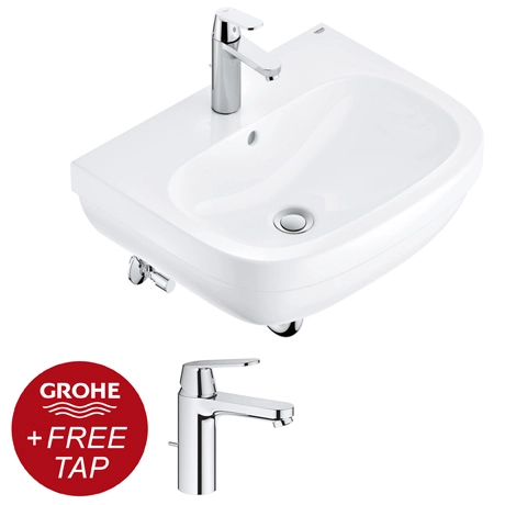 Grohe Euro Ceramic 600mm Complete Basin Package (Cosmo Smart Tap + Waste Included) 1 Grohe Euro Ceramic 600mm Complete Basin Package (Cosmo Smart Tap + Waste Included)