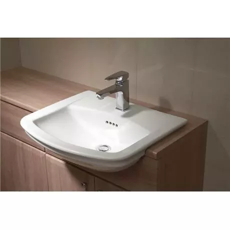 VitrA - Serenada Semi-Recessed Basin - 1 or 2 Tap Hole Option 2 VitrA - Serenada Semi-Recessed Basin - 1 or 2 Tap Hole Option - Image 2