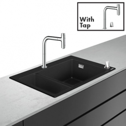 Hansgrohe C51-F635-09 1.5 Bowl Kitchen Sink & Tap Bundle - 43220000