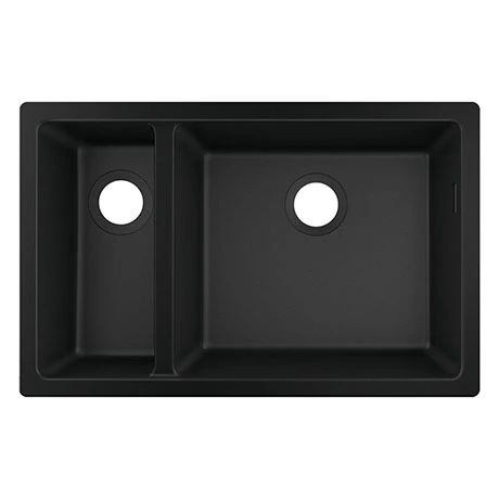 Hansgrohe S510-U635 1.5 Bowl Undermount Kitchen Sink - Graphite Black - 43433170 1 Hansgrohe S510-U635 1.5 Bowl Undermount Kitchen Sink - Graphite Black - 43433170