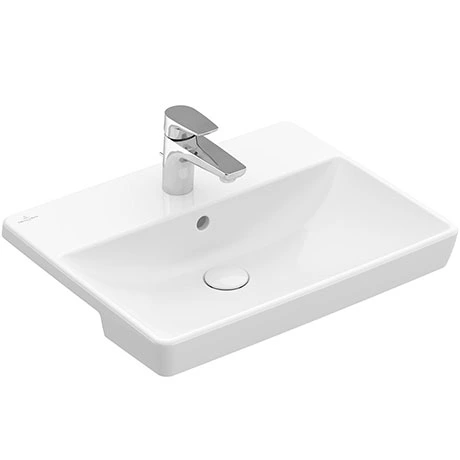 Villeroy and Boch Avento 550 x 440mm 1TH Semi-Recessed Basin - 4A065501 1 Villeroy and Boch Avento 550 x 440mm 1TH Semi-Recessed Basin - 4A065501