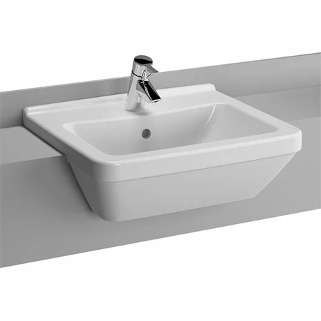 VitrA - S50 Square Semi-Recessed Basin - 1 Tap Hole 1 VitrA - S50 Square Semi-Recessed Basin - 1 Tap Hole