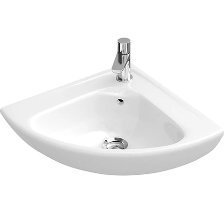 Villeroy and Boch O.novo 415 x 415mm 1TH Corner Handwash Basin - 73274001 1 Villeroy and Boch O.novo 415 x 415mm 1TH Corner Handwash Basin - 73274001