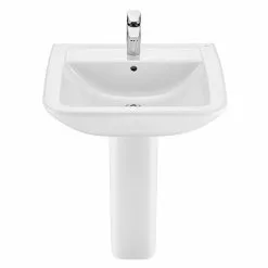 Roca Aire Square 600mm 1TH Basin with Full Pedestal