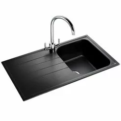 Rangemaster Amethyst 860 x 500mm Igneous Granite Ash 1.0 Bowl Inset Sink - AME860AS