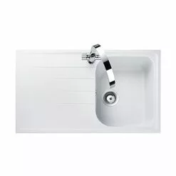 Rangemaster Amethyst 860 x 500mm Igneous Crystal White 1.0 Bowl Inset Sink - AME860CW