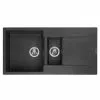 Reginox Amsterdam 15 1.5 Bowl Granite Kitchen Sink - Black Silvery