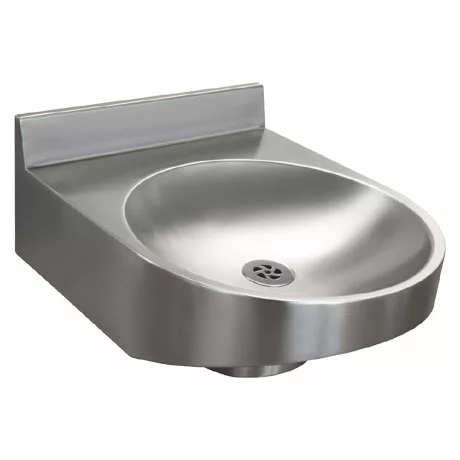 Franke ANMX020 Stainless Steel Round Disabled Washbasin with Upstand 1 Franke ANMX020 Stainless Steel Round Disabled Washbasin with Upstand