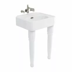Arcade 600mm Basin and Ceramic Console Legs - Various Tap Hole Options