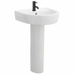 Arezzo Basin 520 Round 1TH Basin + Full Pedestal