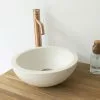 Arezzo Stone White Terrazzo Effect Round Counter Top Basin - 300mm Diameter
