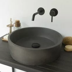 Arezzo Stone Dusk Grey Round Counter Top Basin - 405mm Diameter
