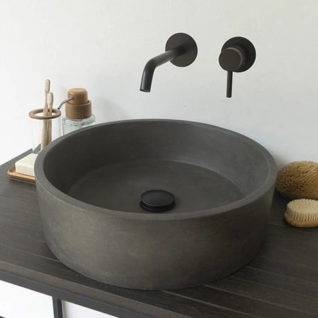 Arezzo Stone Dusk Grey Round Counter Top Basin - 405mm Diameter 1 Arezzo Stone Dusk Grey Round Counter Top Basin - 405mm Diameter