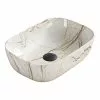 Arezzo 455 x 325mm Curved Rectangular Counter Top Basin - Gloss Marble Effect