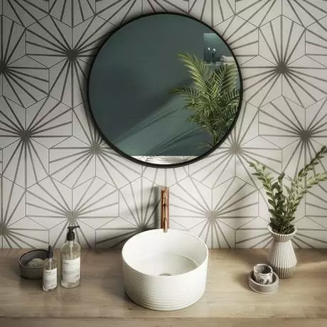 Arezzo Ribbed Round Counter Top Basin - 358mm Diameter 3 Arezzo Ribbed Round Counter Top Basin - 358mm Diameter - Image 3