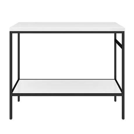 Arezzo 1010 Gloss White Stone Resin Worktop with Matt Black Framed Washstand 2 Arezzo 1010 Gloss White Stone Resin Worktop with Matt Black Framed Washstand - Image 2