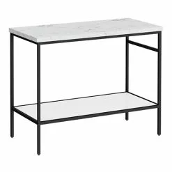 Arezzo 1010 White Marble Effect Worktop with Matt Black Framed Washstand