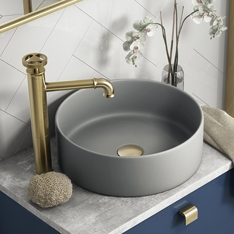 Arezzo 352mm Matt Grey Round Counter Top Basin 1 Arezzo 352mm Matt Grey Round Counter Top Basin