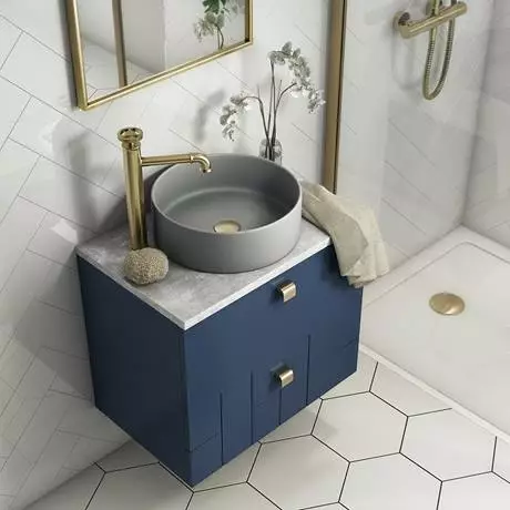 Arezzo 352mm Matt Grey Round Counter Top Basin 4 Arezzo 352mm Matt Grey Round Counter Top Basin - Image 4