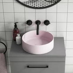 Arezzo 352mm Matt Pink Round Counter Top Basin