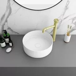 Arezzo 352mm Matt White Round Counter Top Basin