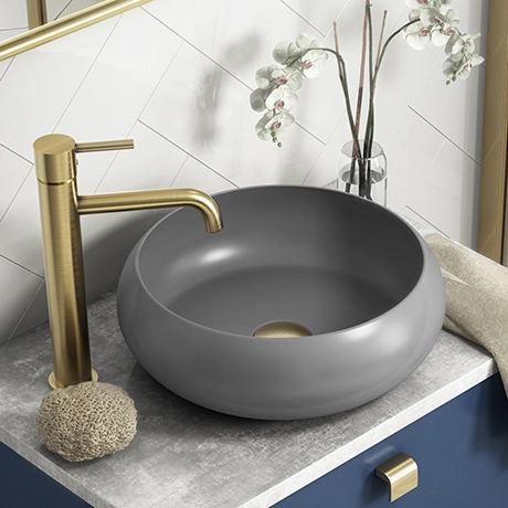 Arezzo Round Counter Top Basin (360mm Diameter - Matt Grey) 1 Arezzo Round Counter Top Basin (360mm Diameter - Matt Grey)