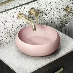 Arezzo Round Counter Top Basin (360mm Diameter - Matt Pink)