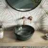 Arezzo Round Brushed Dark Green Counter Top Basin 0TH - 358mm Diameter