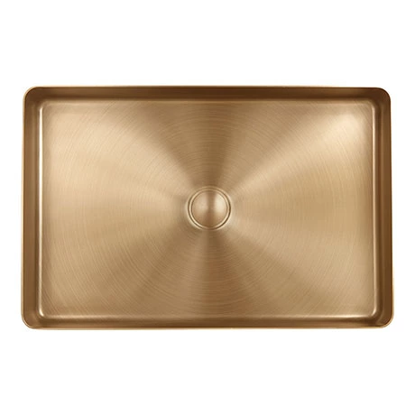 Arezzo Brushed Brass 340 x 520mm Rectangular Stainless Steel Counter Top Basin + Waste 1 Arezzo Brushed Brass 340 x 520mm Rectangular Stainless Steel Counter Top Basin + Waste