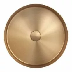 Arezzo Brushed Brass 360mm Round Stainless Steel Counter Top Basin + Waste -Cheap Basins Store AZ360BB d3 460