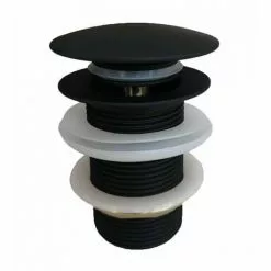 Arezzo Matt Black 360mm Round Stainless Steel Counter Top Basin + Waste -Cheap Basins Store AZ360MB D2 460