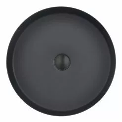 Arezzo Matt Black 360mm Round Stainless Steel Counter Top Basin + Waste