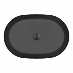 Arezzo Matt Black 380 x 560mm Oval Stainless Steel Counter Top Basin + Waste