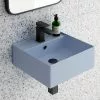 Arezzo 405mm Matt Blue Square Wall Mounted / Counter Top Basin
