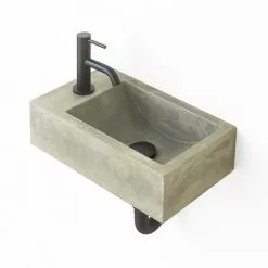 Arezzo Stone Wall Hung Natural Concrete Cloakroom Basin (400 x 230mm) 1 Tap Hole