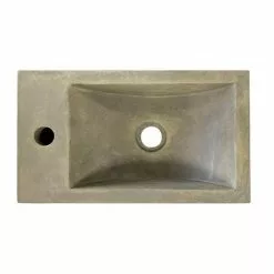Arezzo Stone Wall Hung Natural Concrete Cloakroom Basin (400 x 230mm) 1 Tap Hole -Cheap Basins Store AZ4NC01 d5 460